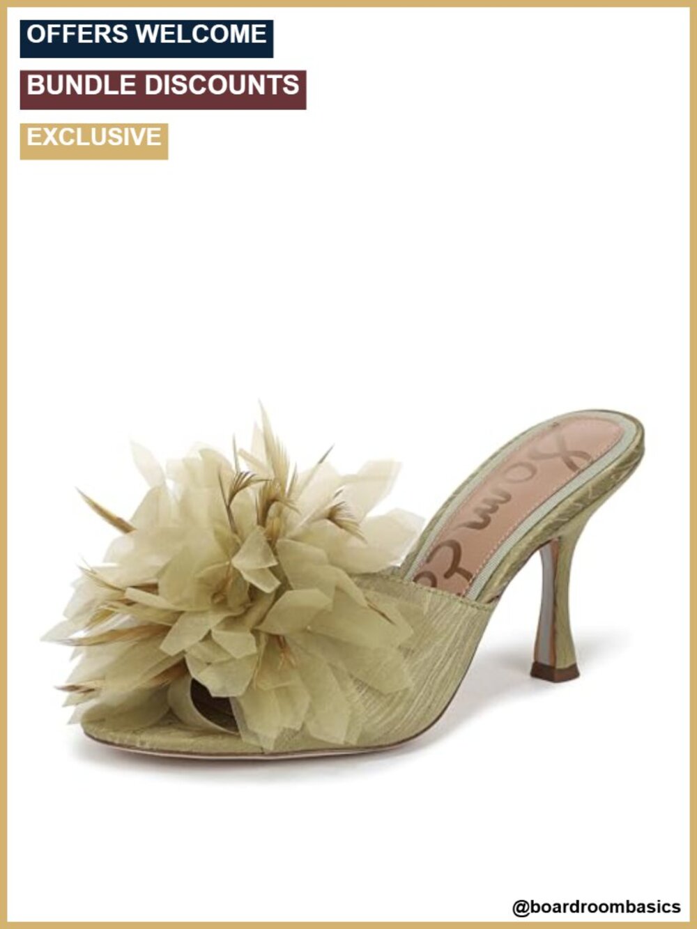 Embellished Floral Mule Sandal with Stiletto Heel